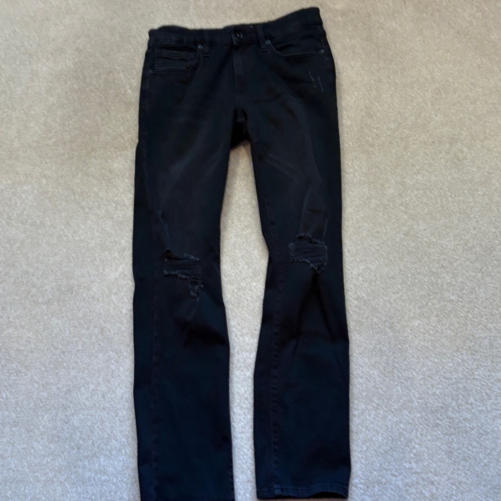 Men's Slim Fit Black Ripped Jeans